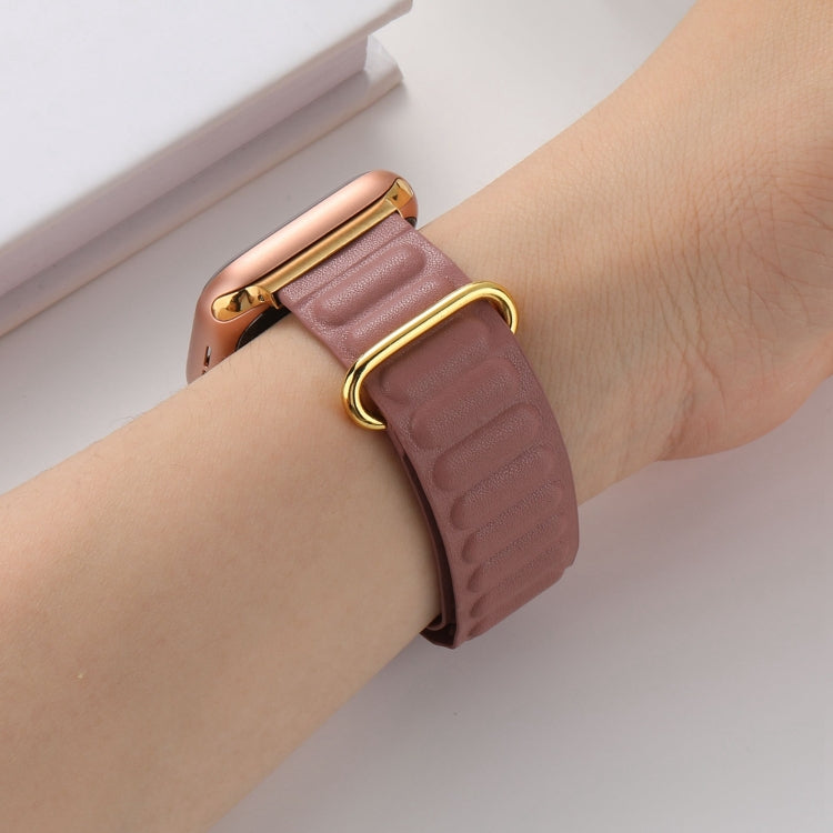 Magnetic Reverse Buckle Watch Band For Apple Watch Series 8&7 45mm(Rose Gold) - Smart Wear by PMC TechLife | Online Shopping South Africa | PMC TechLife