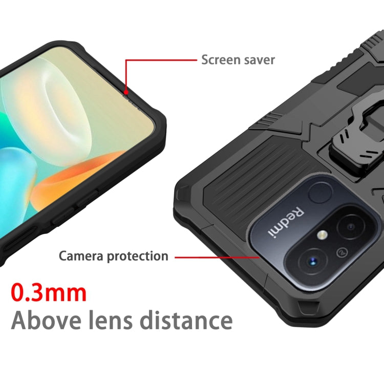 For Xiaomi Redmi 12C Armor Warrior Shockproof PC + TPU Phone Case(Black) - free shipping - PMC TechLife - Order now!