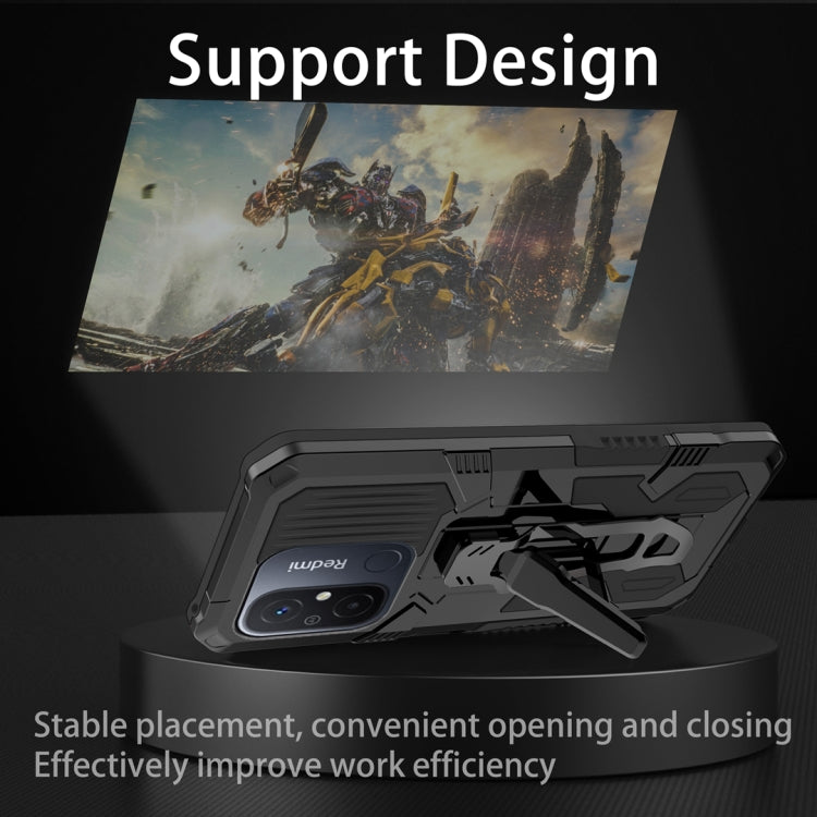 For Xiaomi Redmi 12C Armor Warrior Shockproof PC + TPU Phone Case(Black) - free shipping - PMC TechLife - Order now!