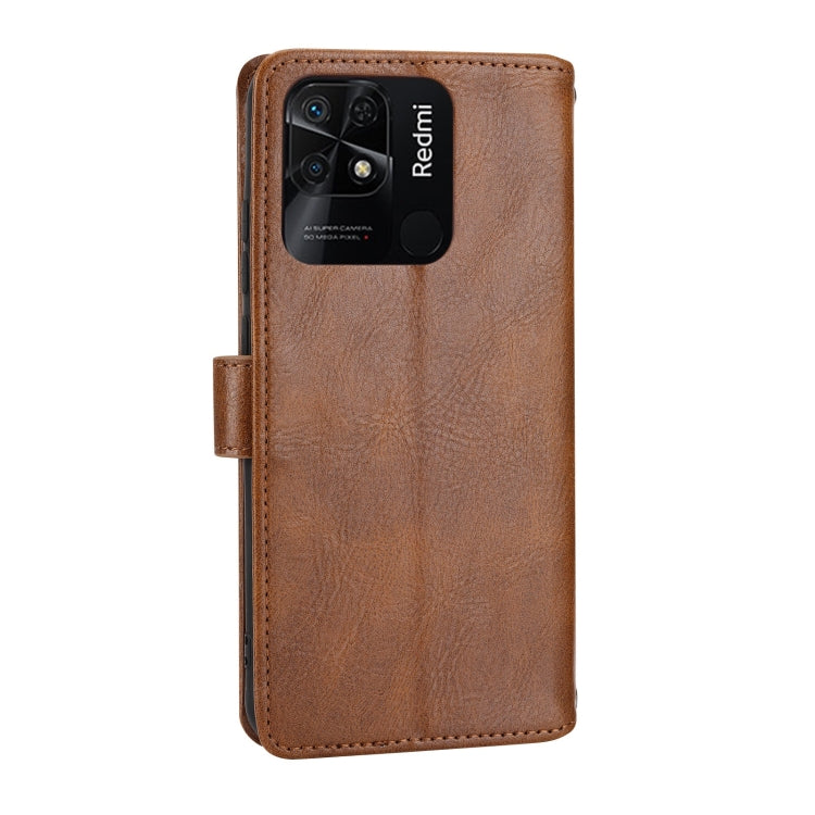 For Xiaomi Redmi 12C Oil Skin Zipper Wallet Leather Phone Case(Brown) - free shipping - PMC TechLife - Order now!