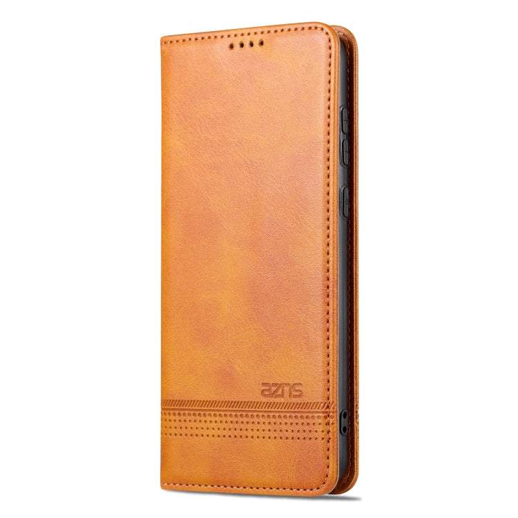 For Huawei P60 / P60 Pro AZNS Magnetic Calf Texture Flip Leather Phone Case(Light Brown) - free shipping - PMC TechLife - Order now!