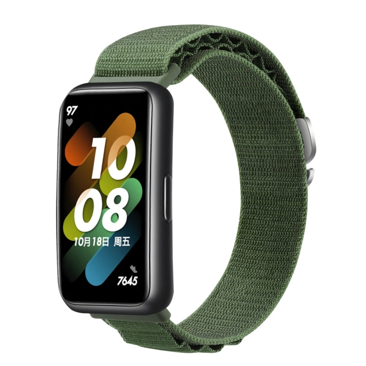 For Huawei Band 7 Loop Nylon Watch Band(Green) - Smart Wear by PMC TechLife | Online Shopping South Africa | PMC TechLife