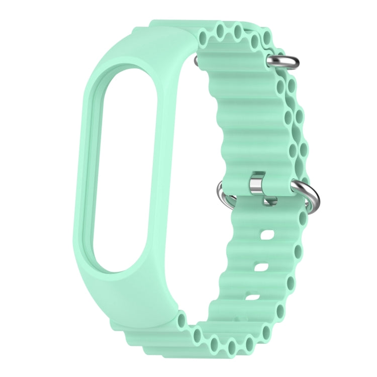 For Xiaomi Mi Band 7 / 6 / 5 / 4 / 3 Solid Color Marine Silicone Breathable Watch Band(Blue Sea) - Smart Wear by PMC TechLife | Online Shopping South Africa | PMC TechLife
