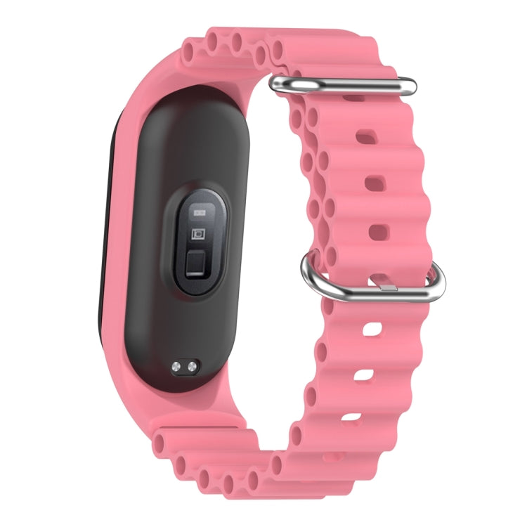 For Xiaomi Mi Band 7 / 6 / 5 / 4 / 3 Solid Color Marine Silicone Breathable Watch Band(Pink) - Smart Wear by PMC TechLife | Online Shopping South Africa | PMC TechLife