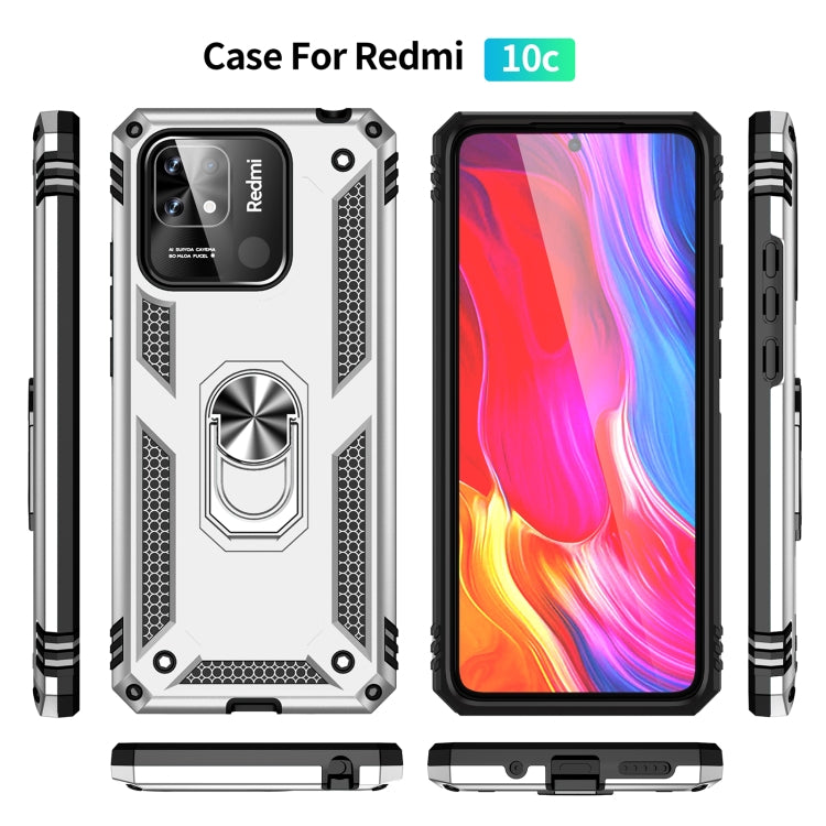 For Xiaomi Redmi 12C / 11A Shockproof TPU + PC Phone Case with Holder(Silver) - free shipping - PMC TechLife - Order now!