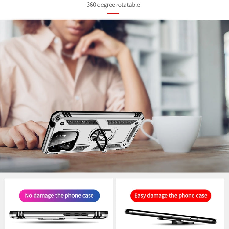 For Xiaomi Redmi 12C / 11A Shockproof TPU + PC Phone Case with Holder(Silver) - free shipping - PMC TechLife - Order now!