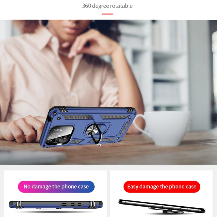 For Xiaomi Redmi 12C / 11A Shockproof TPU + PC Phone Case with Holder(Blue) - free shipping - PMC TechLife - Order now!