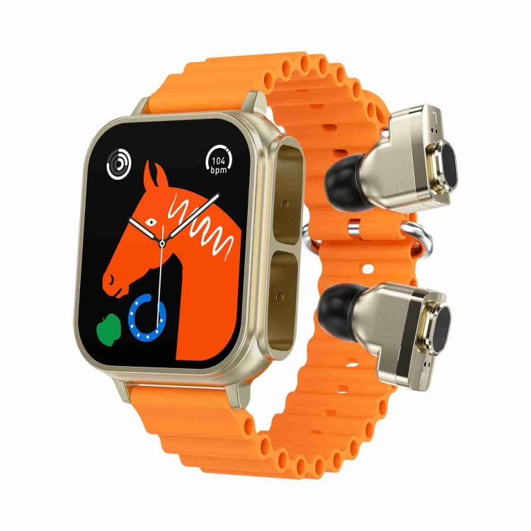 N22 2 in 1 1.96 inch HD Display Sport Bluetooth Call Earphone Smart Watch(Orange) - Smart Wear by PMC TechLife | Online Shopping South Africa | PMC TechLife