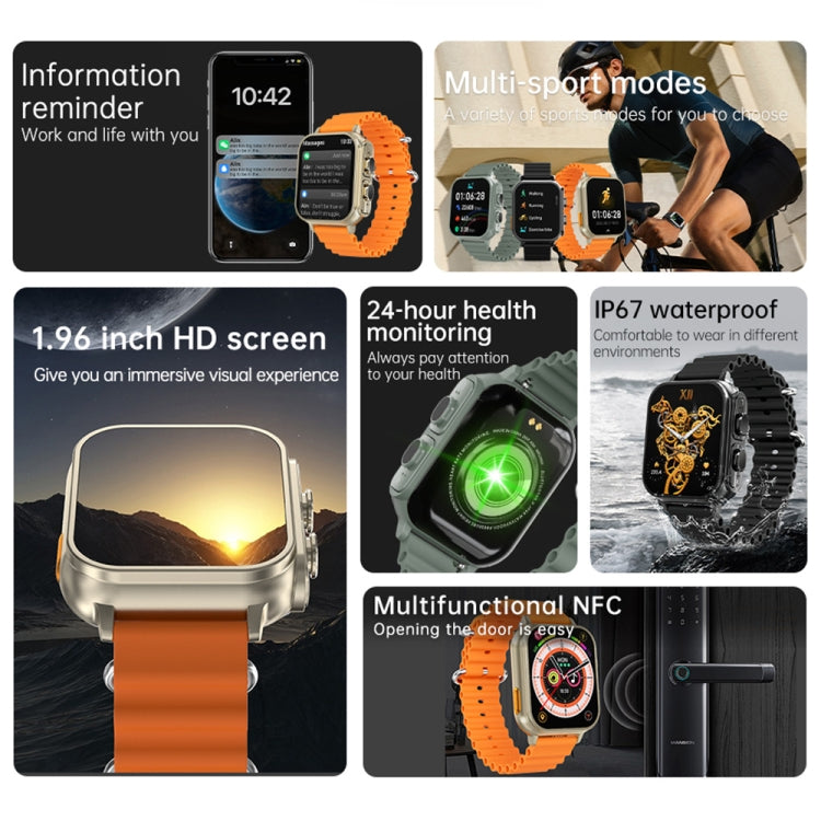 N22 2 in 1 1.96 inch HD Display Sport Bluetooth Call Earphone Smart Watch(Green) - Smart Wear by PMC TechLife | Online Shopping South Africa | PMC TechLife