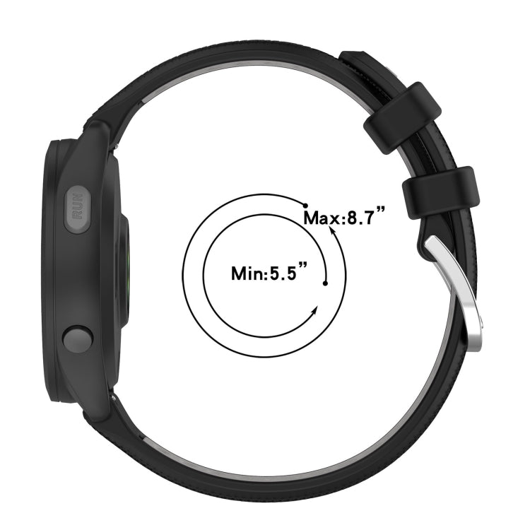 For Garmin Forerunner 265S 18mm Sports Two-Color Steel Buckle Silicone Watch Band(Starlight+Black) - Smart Wear by PMC TechLife | Online Shopping South Africa | PMC TechLife