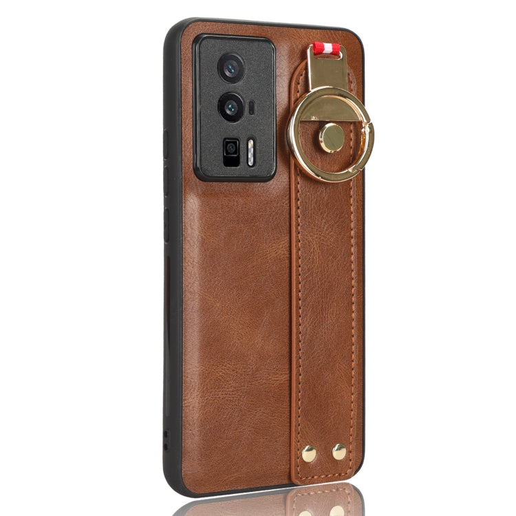 For Xiaomi Redmi K60 / K60 Pro Wristband Leather Back Phone Case(Brown) - free shipping - PMC TechLife - Order now!