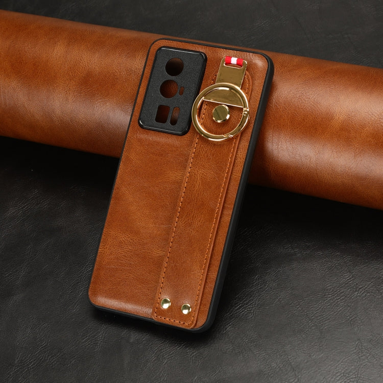 For Xiaomi Redmi K60 / K60 Pro Wristband Leather Back Phone Case(Brown) - free shipping - PMC TechLife - Order now!