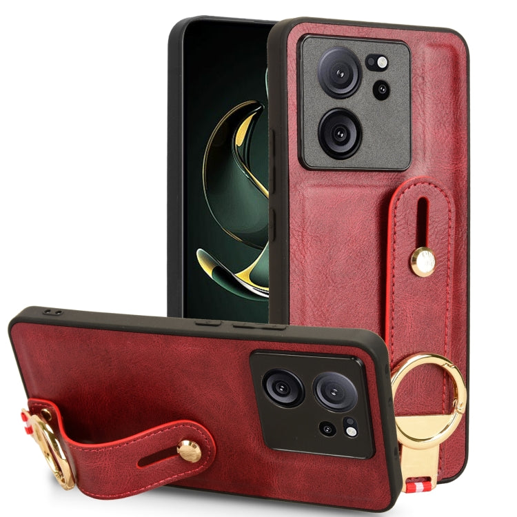 For Xiaomi 13T / 13T Pro / Redmi K60 Ultra Wristband Leather Back Phone Case(Red) - Xiaomi Cases by PMC TechLife | Online Shopping South Africa | PMC TechLife | Buy Now Pay Later Mobicred