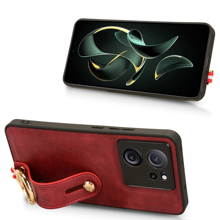 For Xiaomi 13T / 13T Pro / Redmi K60 Ultra Wristband Leather Back Phone Case(Red) - Xiaomi Cases by PMC TechLife | Online Shopping South Africa | PMC TechLife | Buy Now Pay Later Mobicred