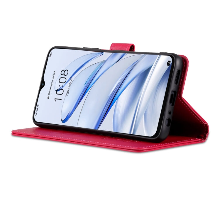 For Honor 70 Lite AZNS Sheepskin Texture Flip Leather Phone Case(Red) - free shipping - PMC TechLife - Order now!