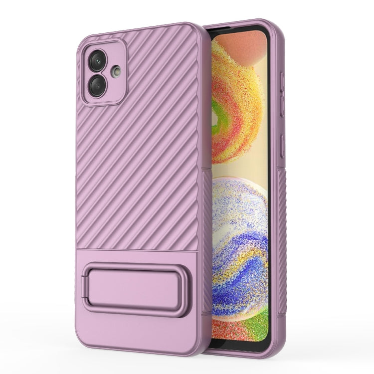 For Samsung Galaxy A04 4G Wavy Texture TPU Phone Case with Lens Film(Purple) - free shipping - PMC TechLife - Order now!