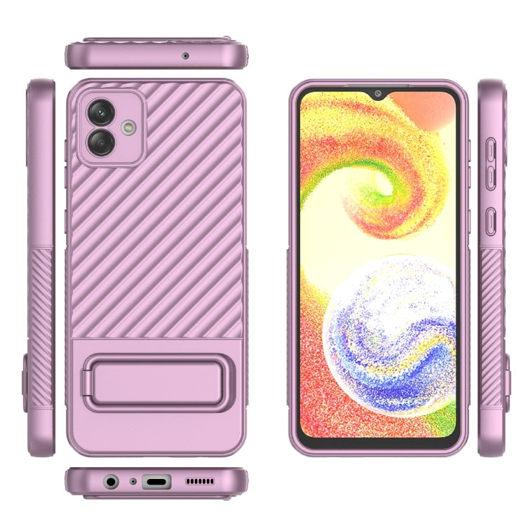 For Samsung Galaxy A04 4G Wavy Texture TPU Phone Case with Lens Film(Purple) - free shipping - PMC TechLife - Order now!