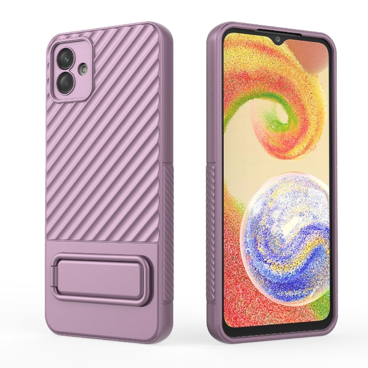 For Samsung Galaxy A04 4G Wavy Texture TPU Phone Case with Lens Film(Purple) - free shipping - PMC TechLife - Order now!