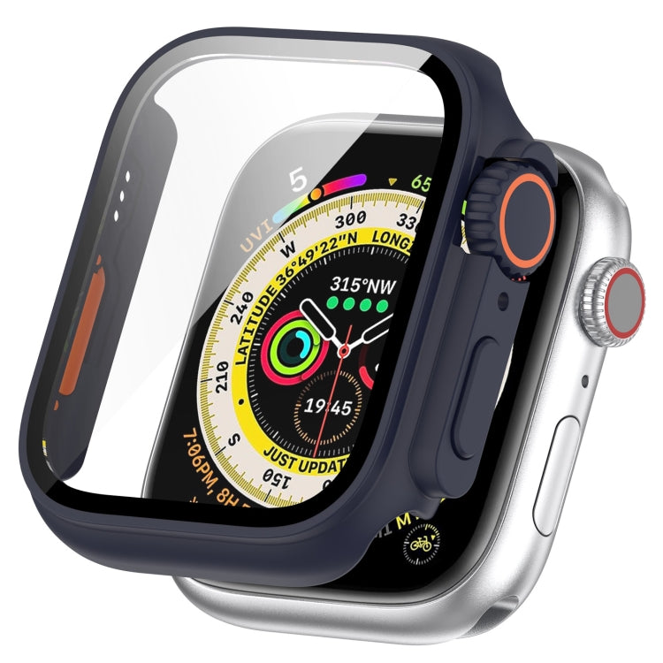 For Apple Watch Series SE 2 / 6 / SE / 5 / 4 40mm Tempered Film + PC Integrated Watch Protective Case(Midnight Blue) - Watch Cases by PMC TechLife | Online Shopping South Africa | PMC TechLife