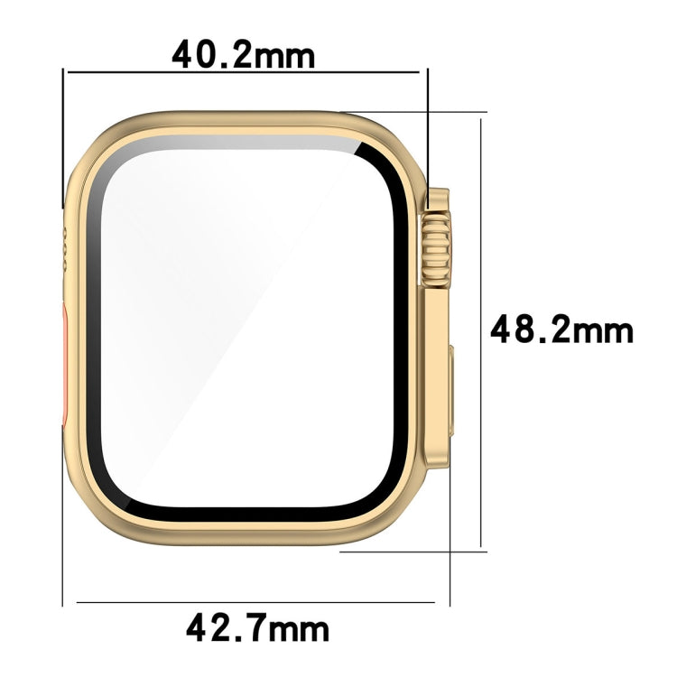 For Apple Watch Series SE 2 / 6 / SE / 5 / 4 40mm Tempered Film + PC Integrated Watch Protective Case(Midnight Blue) - Watch Cases by PMC TechLife | Online Shopping South Africa | PMC TechLife