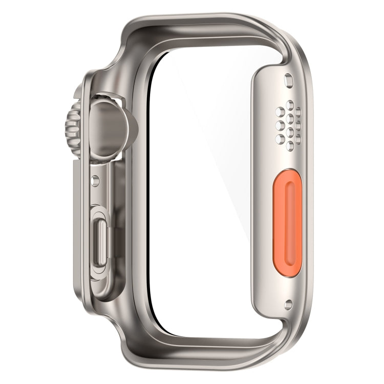 For Apple Watch Series 8 & 7 41mm Tempered Film + PC Integrated Watch Protective Case(Starlight Color) - Watch Cases by PMC TechLife | Online Shopping South Africa | PMC TechLife