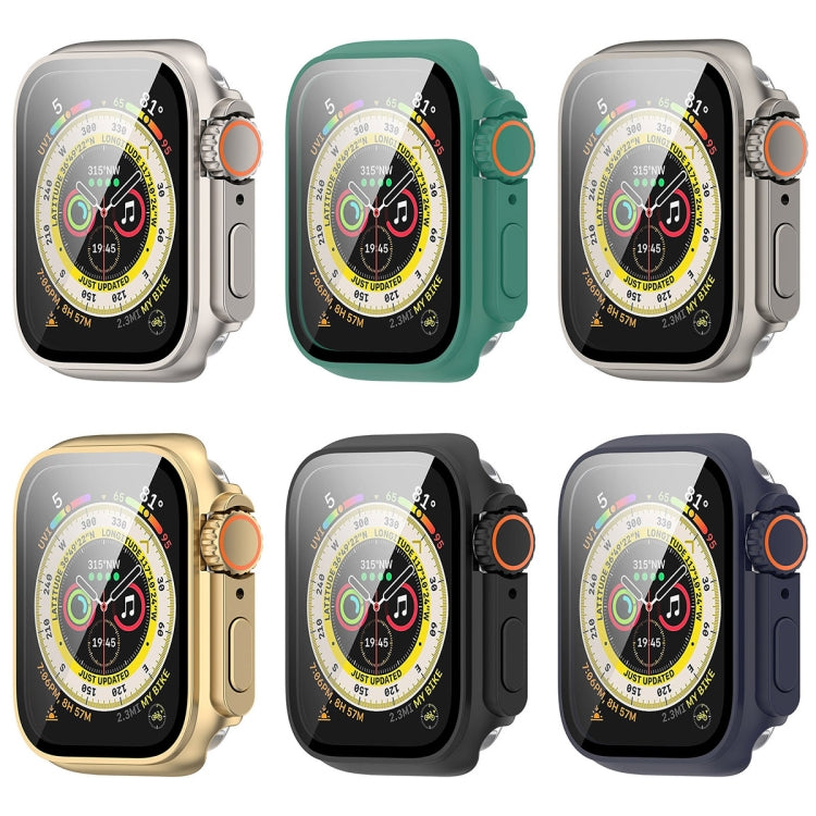 For Apple Watch Series 8 & 7 41mm Tempered Film + PC Integrated Watch Protective Case(Starlight Color) - Watch Cases by PMC TechLife | Online Shopping South Africa | PMC TechLife