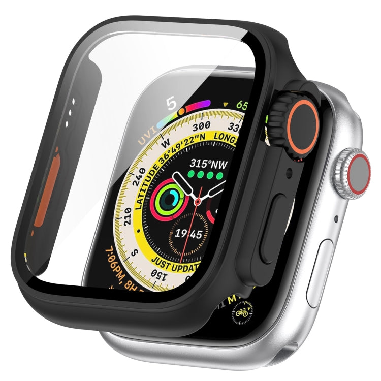 For Apple Watch Series SE 2 / 6 / SE / 5 / 4 44mm Tempered Film + PC Integrated Watch Protective Case(Black) -  by PMC TechLife | Online Shopping South Africa | PMC TechLife