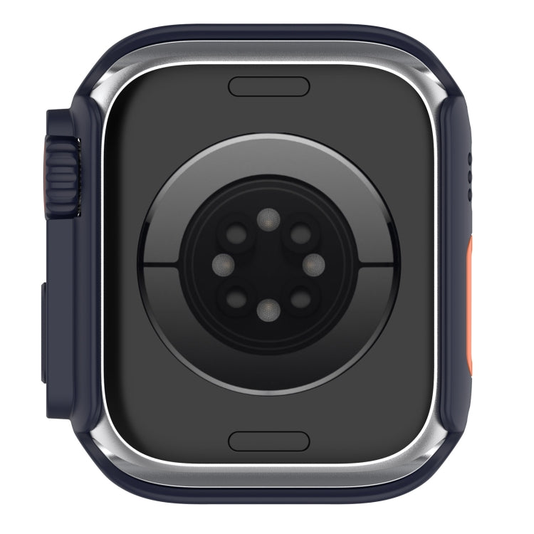 For Apple Watch Series 8 & 7 45mm Tempered Film + PC Integrated Watch Protective Case(Midnight Blue) -  by PMC TechLife | Online Shopping South Africa | PMC TechLife