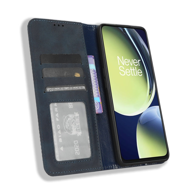 For OnePlus Nord CE 3 Lite Magnetic Buckle Retro Texture Leather Phone Case(Blue) - free shipping - PMC TechLife - Order now!
