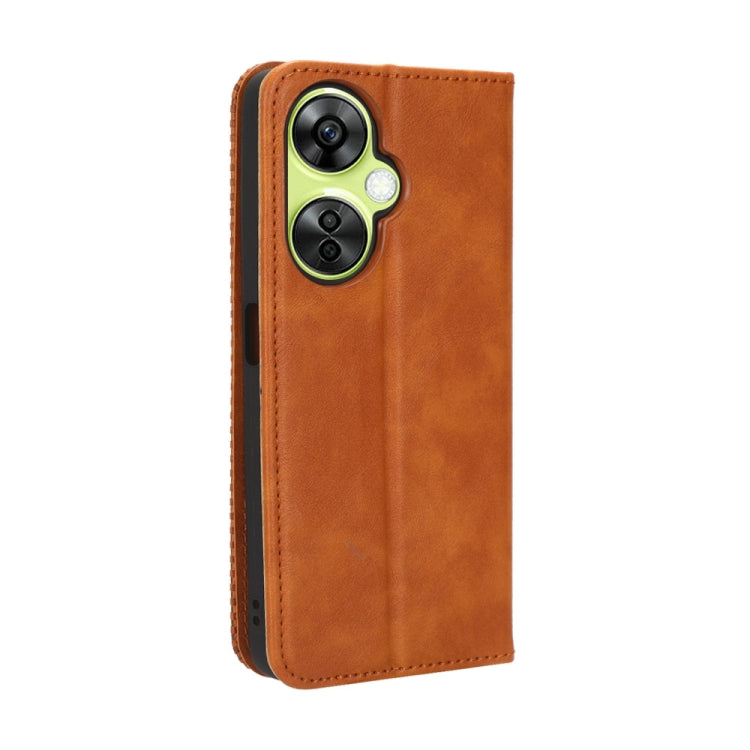 For OnePlus Nord CE 3 Lite Magnetic Buckle Retro Texture Leather Phone Case(Brown) - free shipping - PMC TechLife - Order now!