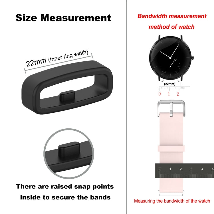 22mm 10pcs Universal Watch Band Fixed Silicone Ring Safety Buckle(Light Pink) -  by PMC TechLife | Online Shopping South Africa | PMC TechLife