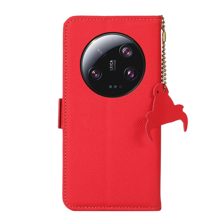 For Xiaomi 13 Ultra Side-Magnetic TJ Genuine Leather RFID Phone Case(Red) - 13 Ultra Cases by PMC TechLife | Online Shopping South Africa | PMC TechLife