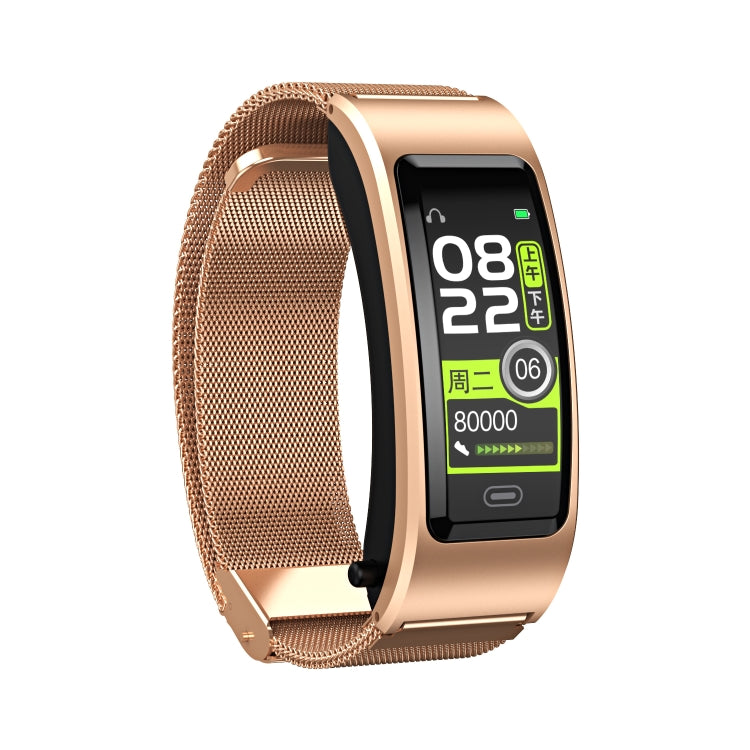 B7 Bluetooth Earphone Smart Bracelet, Support Sleep Monitoring / Blood Oxygen Monitoring / Heart Rate Monitoring(Gold + Gold Steel Chain) - Smart Wristbands by PMC TechLife | Online Shopping South Africa | PMC TechLife