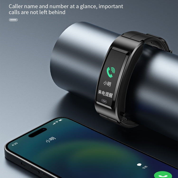 B7 Bluetooth Earphone Smart Bracelet, Support Sleep Monitoring / Blood Oxygen Monitoring / Heart Rate Monitoring(Gold + Black Silicone Strap) -  by PMC TechLife | Online Shopping South Africa | PMC TechLife