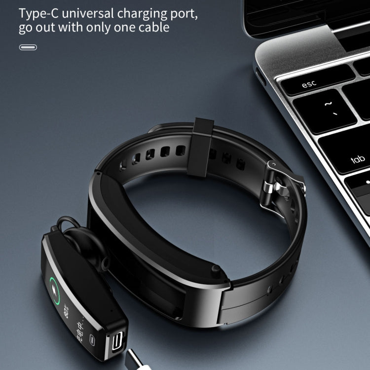 B7 Bluetooth Earphone Smart Bracelet, Support Sleep Monitoring / Blood Oxygen Monitoring / Heart Rate Monitoring(Silver + Silver Steel Chain) - Smart Wristbands by PMC TechLife | Online Shopping South Africa | PMC TechLife