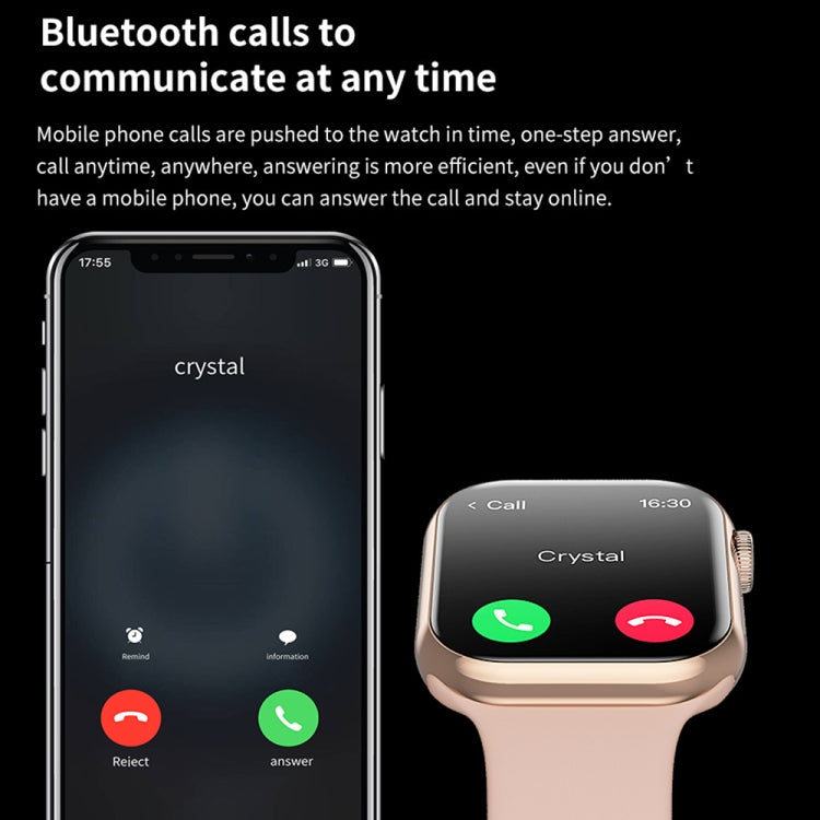 IW9 2.05 inch Square Screen Smart Watch Supports Bluetooth Calls/Blood Oxygen Monitoring(Rose Gold) - Smart Watches by PMC TechLife | Online Shopping South Africa | PMC TechLife