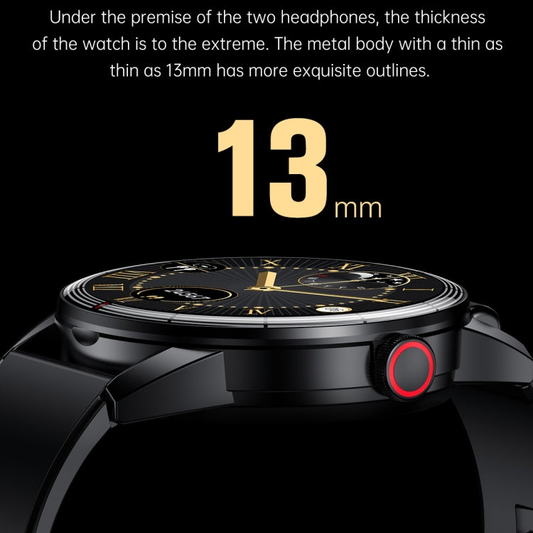 R6 1.32 inch Round Screen 2 in 1 Bluetooth Earphone Smart Watch, Support Bluetooth Call / Health Monitoring(Brown Leather Strap) -  by PMC TechLife | Online Shopping South Africa | PMC TechLife