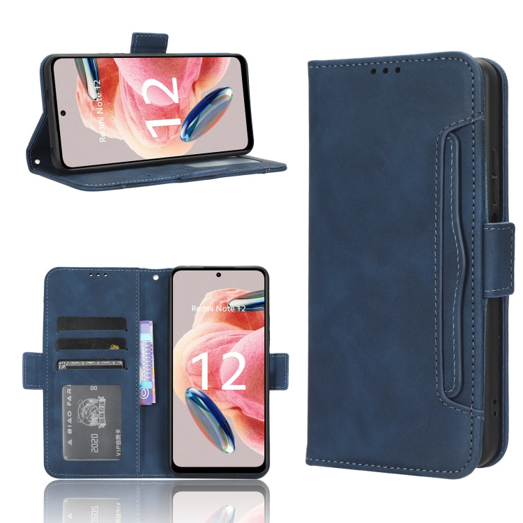 For Xiaomi Redmi Note 12 4G Global Skin Feel Calf Texture Card Slots Leather Phone Case(Blue) - free shipping - PMC TechLife - Order now!