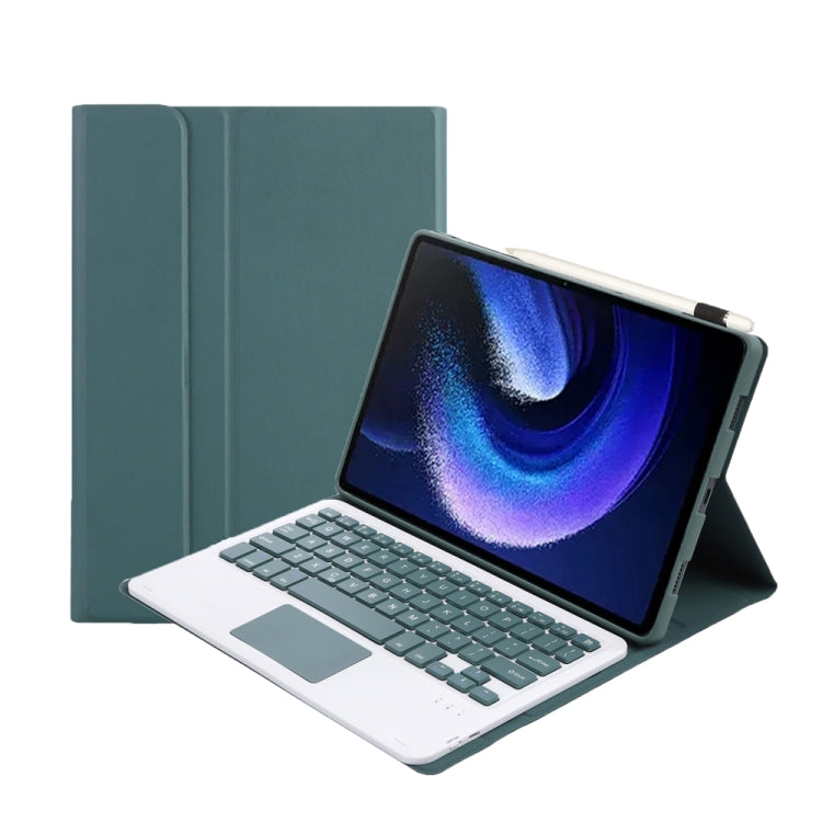 For Xiaomi Pad 6 / Pad 6 Pro A0N7-A Lambskin Texture Ultra-thin Bluetooth Keyboard Leather Case with Touchpad(Dark Green) - free shipping - PMC TechLife - Order now!