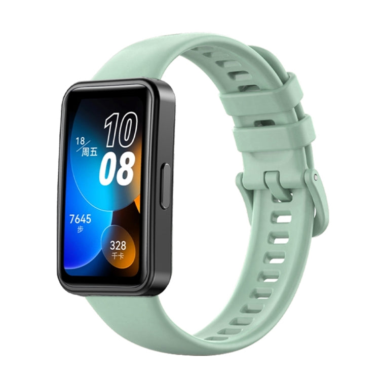 For Huawei Band 8 16mm Solid Color Silicone Replacement Watch Band(Grey Green) - Watch Bands by PMC TechLife | Online Shopping South Africa | PMC TechLife