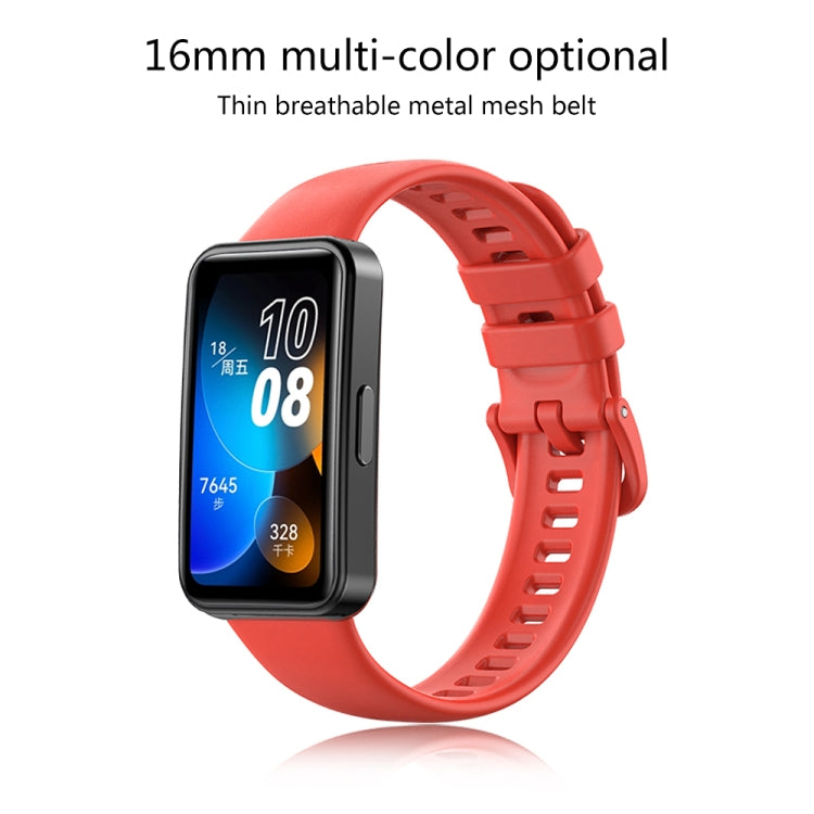 For Huawei Band 8 16mm Solid Color Silicone Replacement Watch Band(Pink) -  by PMC TechLife | Online Shopping South Africa | PMC TechLife