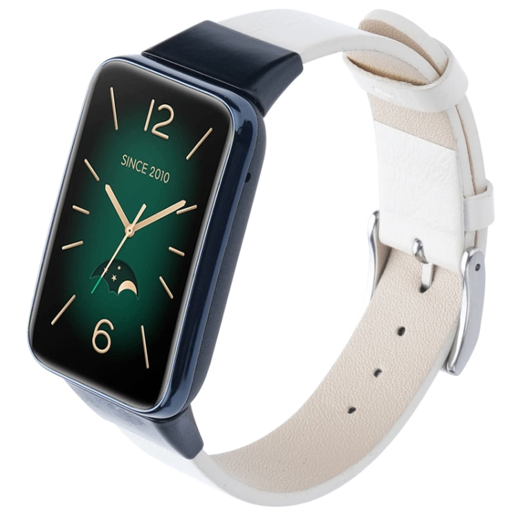For Xiaomi Mi Band 7 Pro Leather Texture Replacement Watch Band(White) - Watch Bands by PMC TechLife | Online Shopping South Africa | PMC TechLife