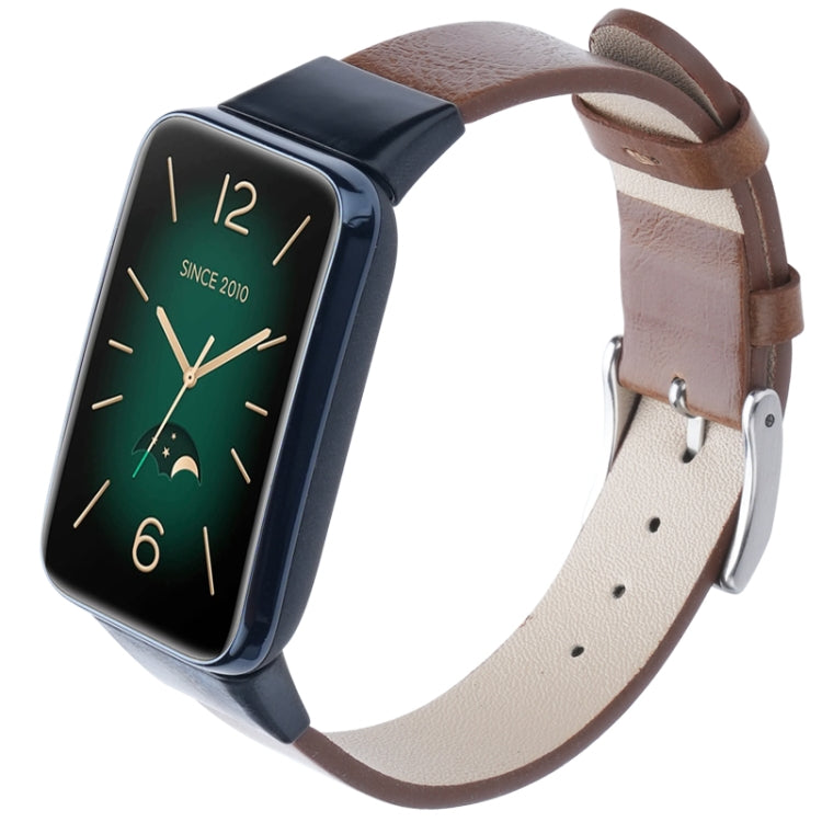For Xiaomi Mi Band 7 Pro Leather Texture Replacement Watch Band(Brown) - Watch Bands by PMC TechLife | Online Shopping South Africa | PMC TechLife