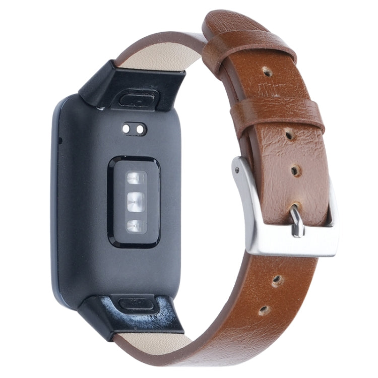 For Xiaomi Mi Band 7 Pro Leather Texture Replacement Watch Band(Brown) - Watch Bands by PMC TechLife | Online Shopping South Africa | PMC TechLife
