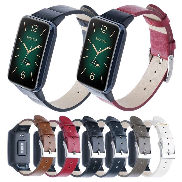 For Xiaomi Mi Band 7 Pro Leather Texture Replacement Watch Band(Dark Blue) -  by PMC TechLife | Online Shopping South Africa | PMC TechLife