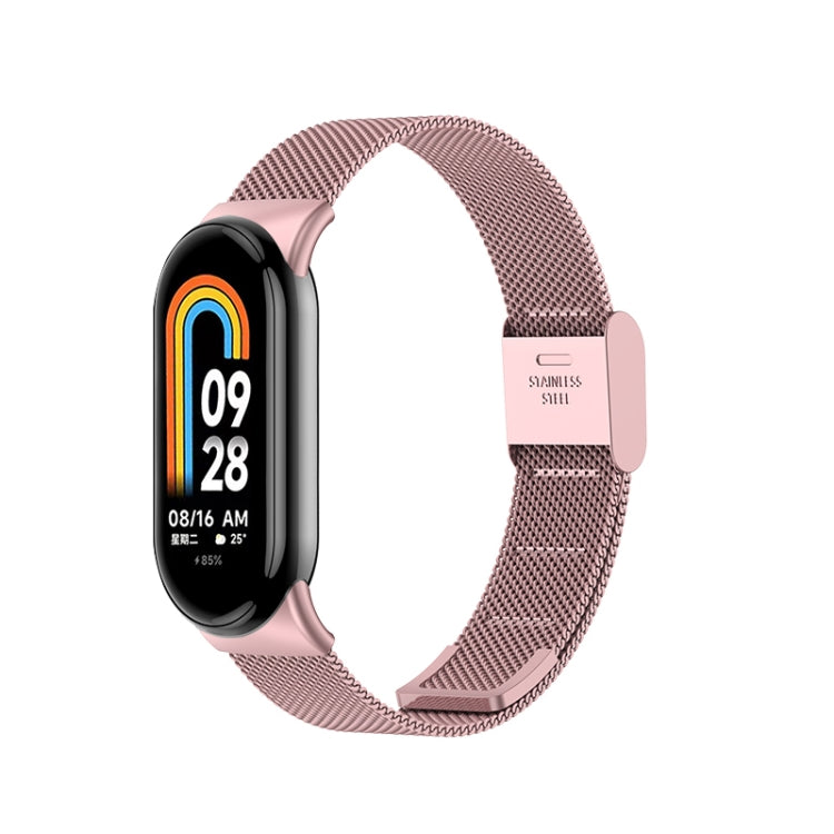 For Xiaomi Mi Band 8 Milanese Buckle Metal Watch Band(Rose Pink) -  by PMC TechLife | Online Shopping South Africa | PMC TechLife