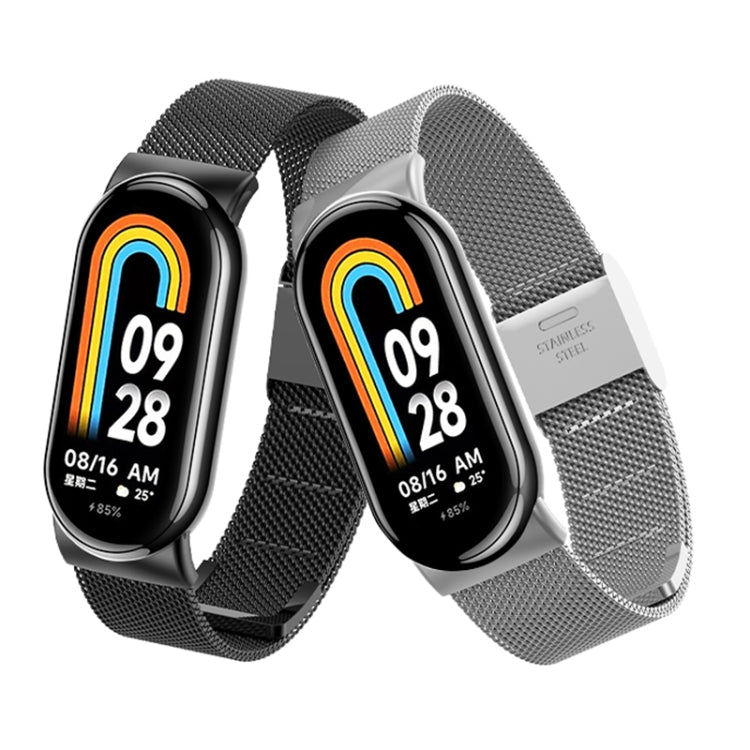 For Xiaomi Mi Band 8 Milanese Buckle Metal Watch Band(Silver) -  by PMC TechLife | Online Shopping South Africa | PMC TechLife