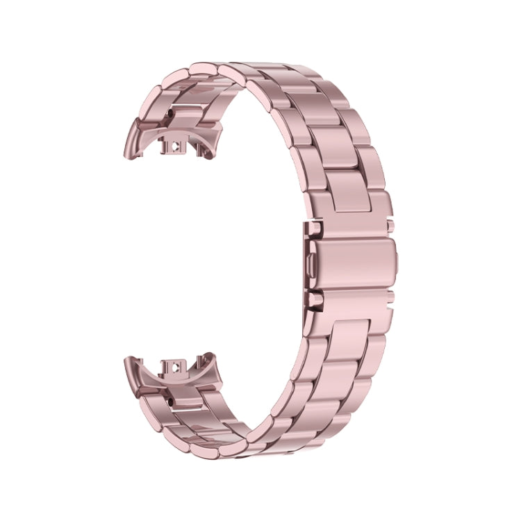 For Xiaomi Mi Band 8 Milanese Three-bead Metal Watch Band(Rose Pink) -  by PMC TechLife | Online Shopping South Africa | PMC TechLife