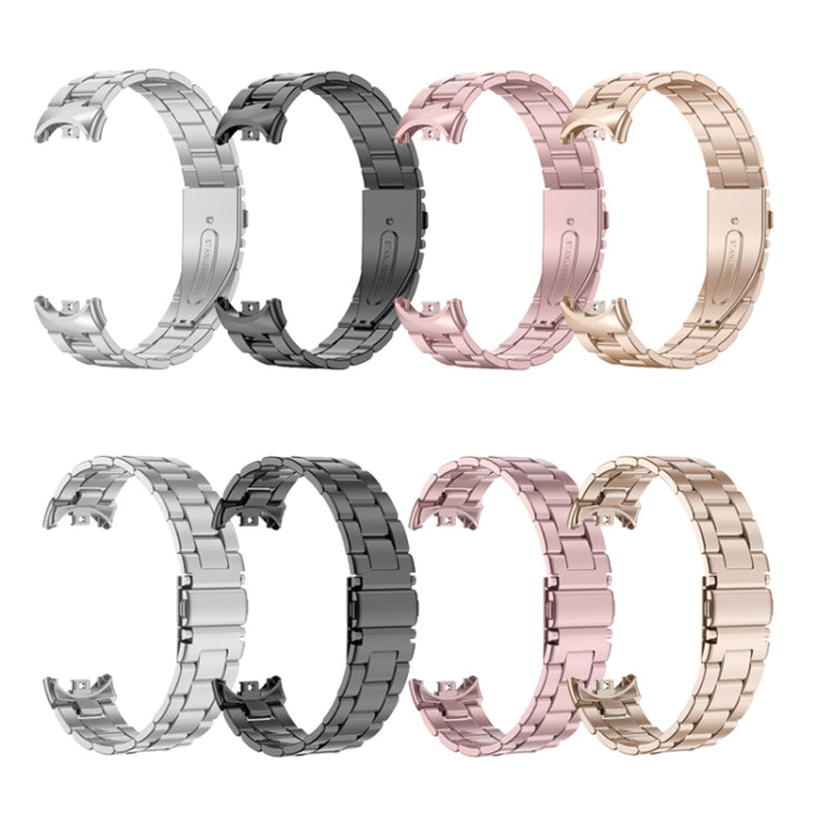 For Xiaomi Mi Band 8 Milanese Three-bead Metal Watch Band(Rose Pink) -  by PMC TechLife | Online Shopping South Africa | PMC TechLife