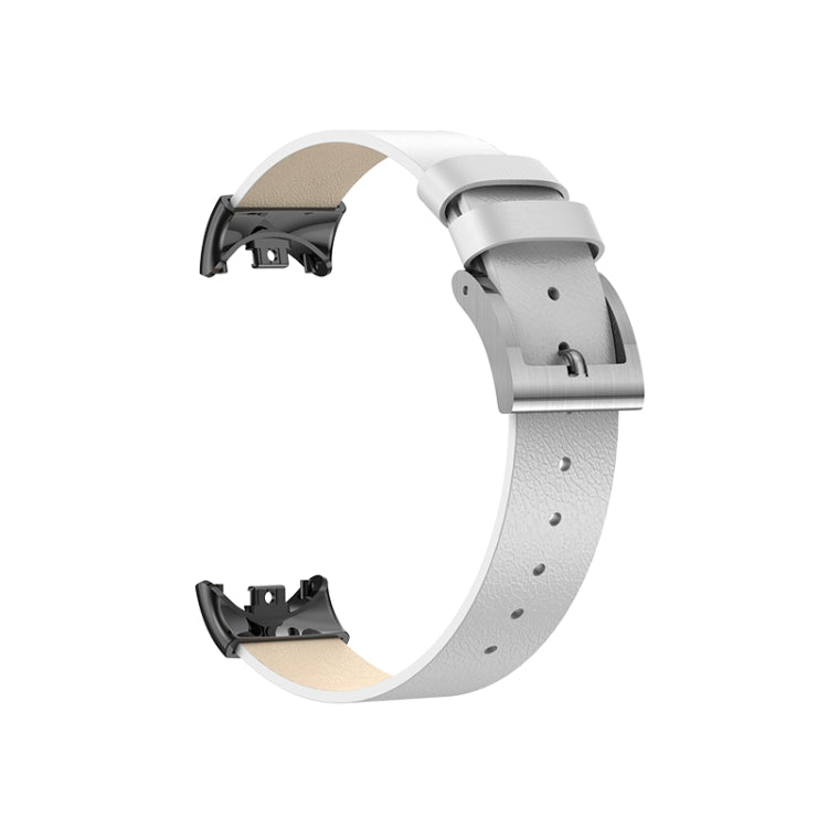 For Xiaomi Mi Band 8 Leather Replacement Watch Band(White) -  by PMC TechLife | Online Shopping South Africa | PMC TechLife